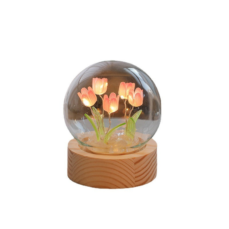 Artificial Tulip Flower LED Night Bedside Lamp