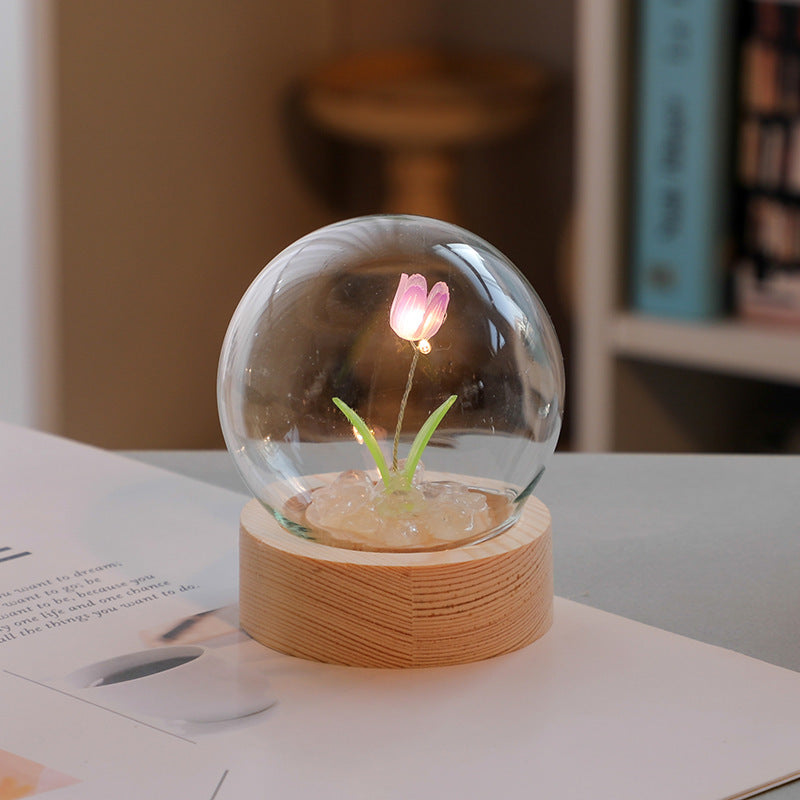 Artificial Tulip Flower LED Night Bedside Lamp