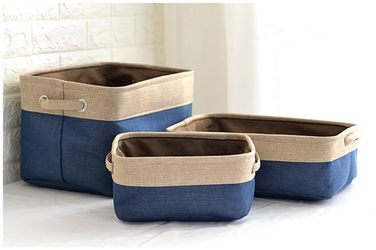 Nordic Fabric  Folding Storage Box Without Cover Cotton And Linen